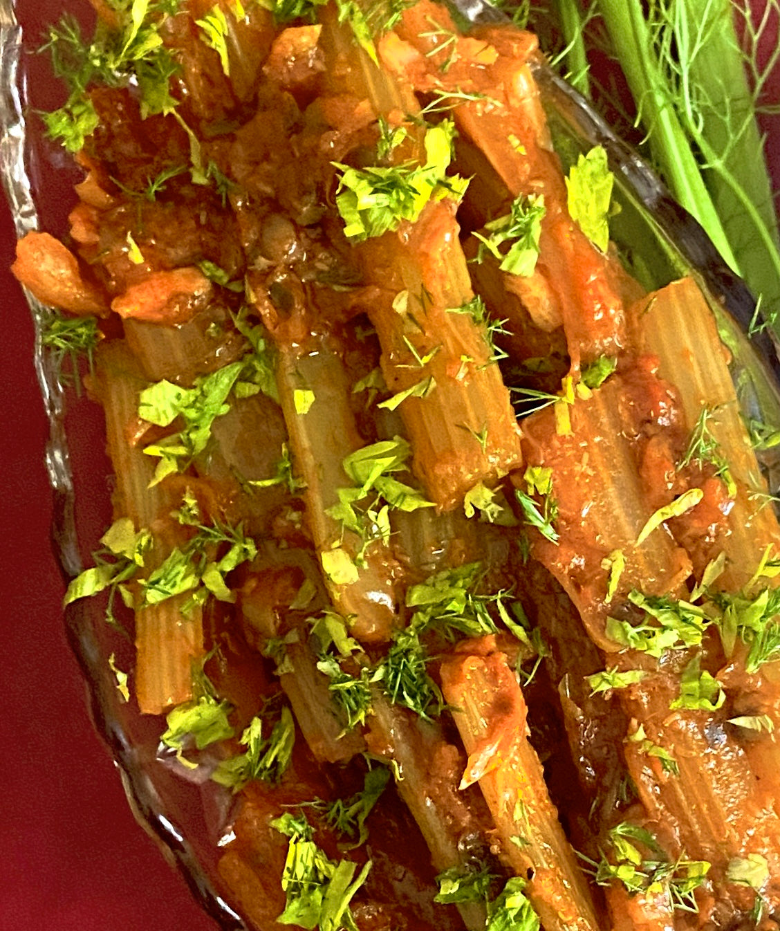 Braised Celery and Fennel in Biancolilla