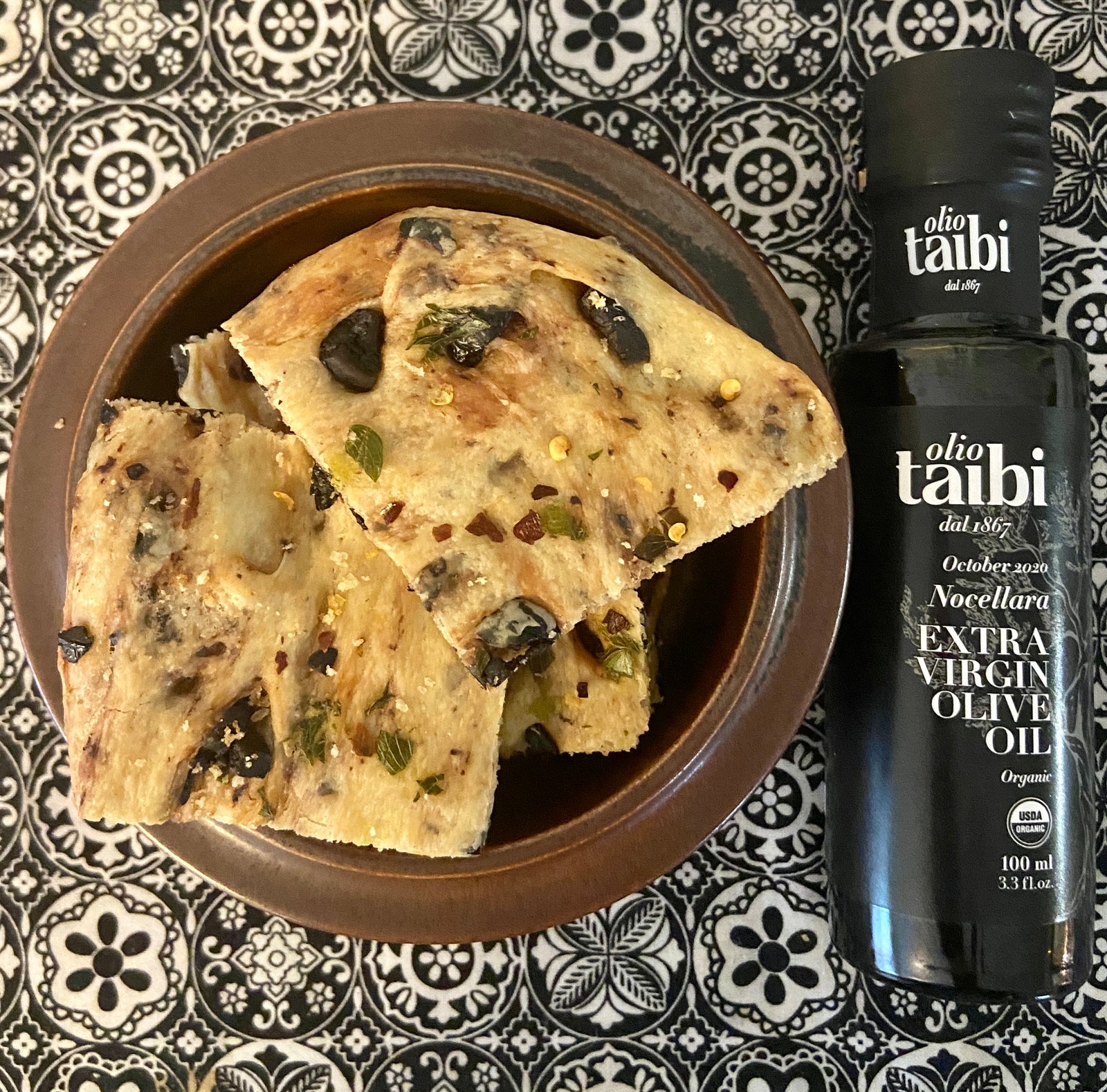 Olive Flatbread with Nocellara